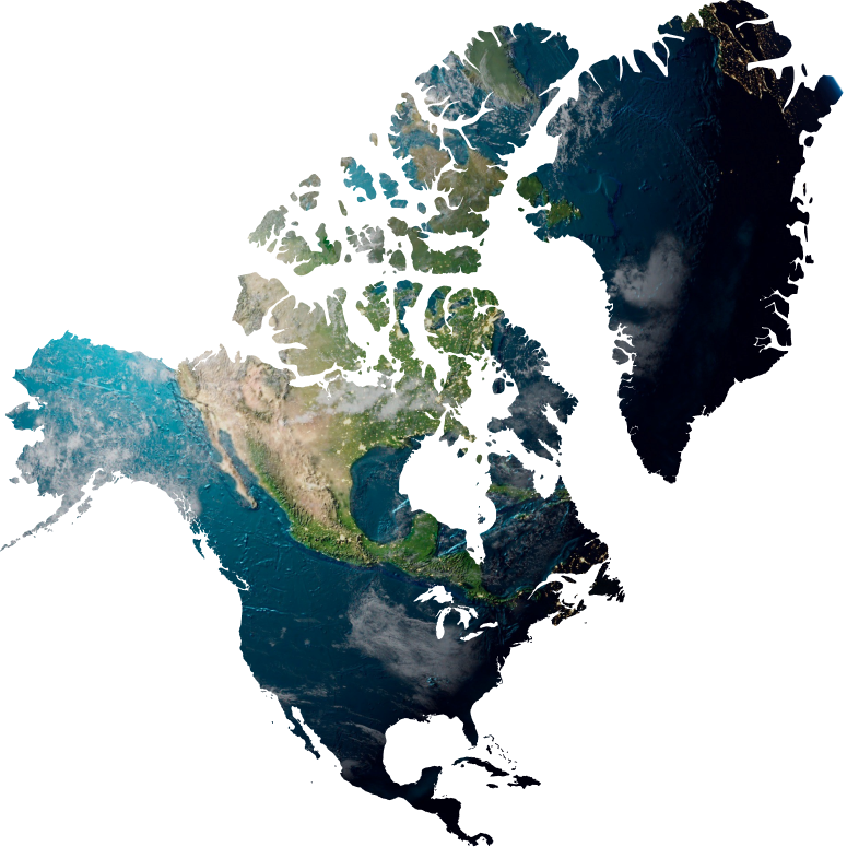 Composite map of North America